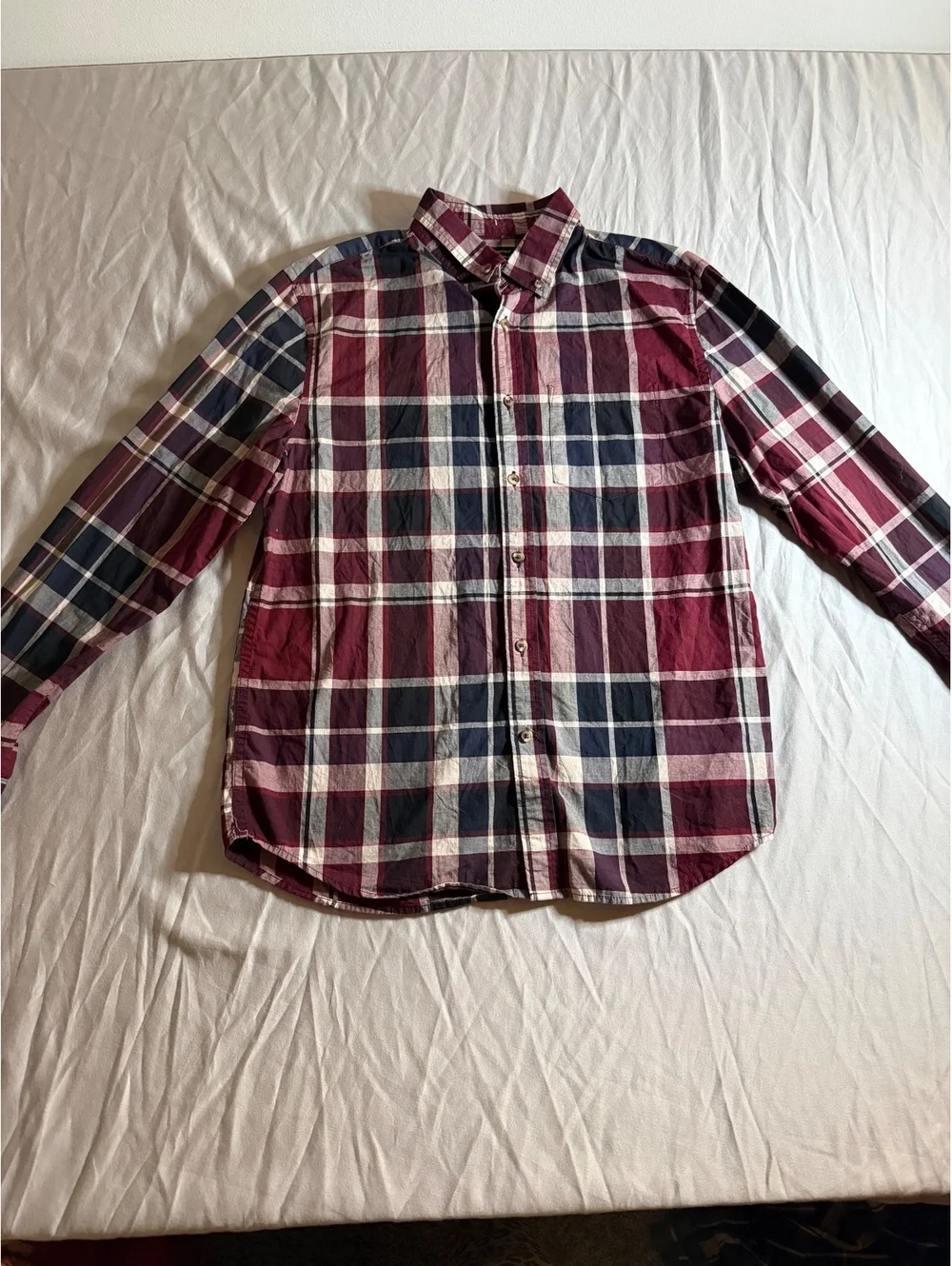 Banana Republic Slim Fit Untucked Plaid Shirt Medium 100% Cotton